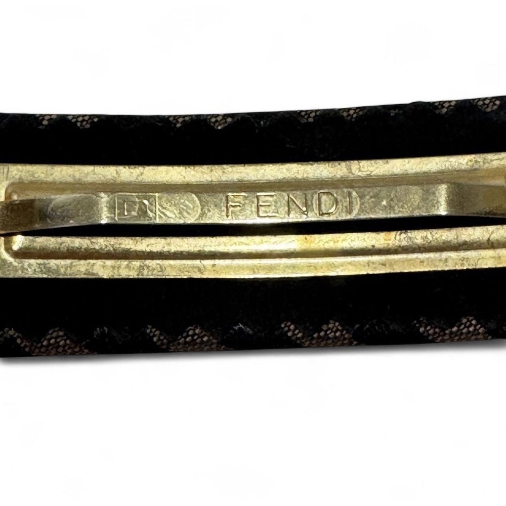 Fendi Hair Clip Pequin Barrette Authentic Brown Black - Picture 2 of 5